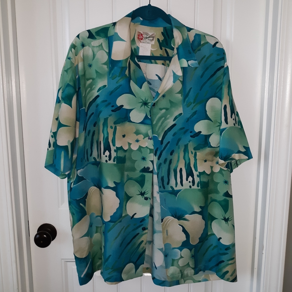 Hilo Hattie blue Hawaiian shirt